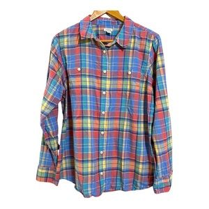 L.L. Bean Woman’s Plaid Long Sleeved Blouse L